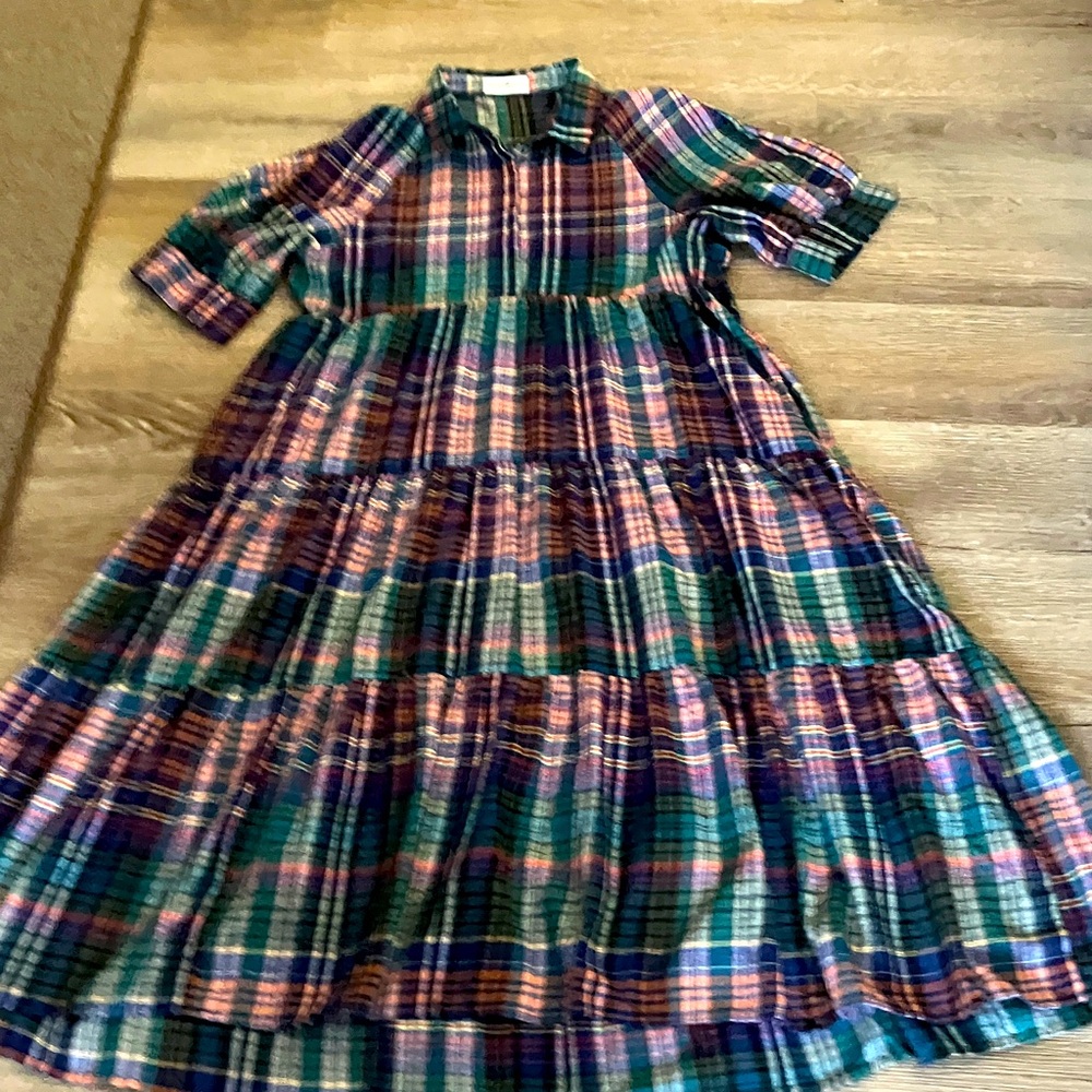 NATURAL LIFE Plaid Maxi dress